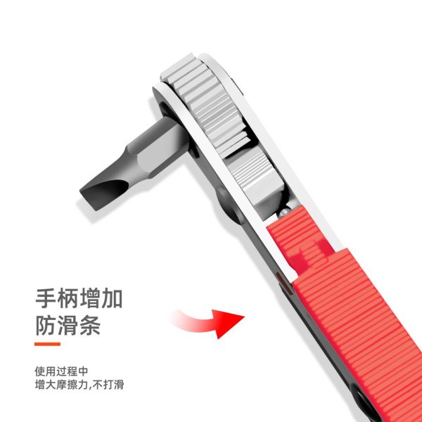 36齿迷你棘轮螺丝刀正反转小空间作业批头套筒两用扳手工具套装 - 图片 2