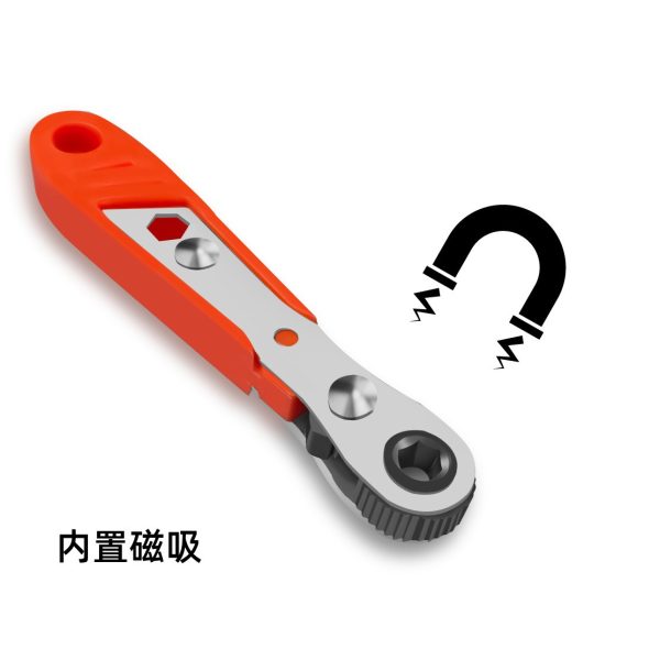 36齿迷你棘轮螺丝刀正反转小空间作业批头套筒两用扳手工具套装 - 图片 5