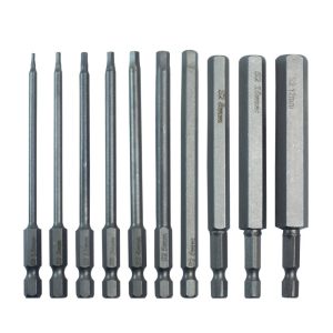 跨境10件套六角批头100mm/50mm长度六角柄内六角批头S2磁性批头